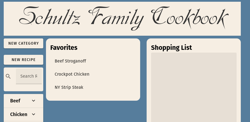 Image of digital cookbook app